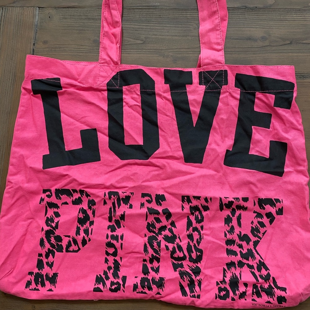 Victoria’s Secret Hot Neon Pink Canvas Tote Bag